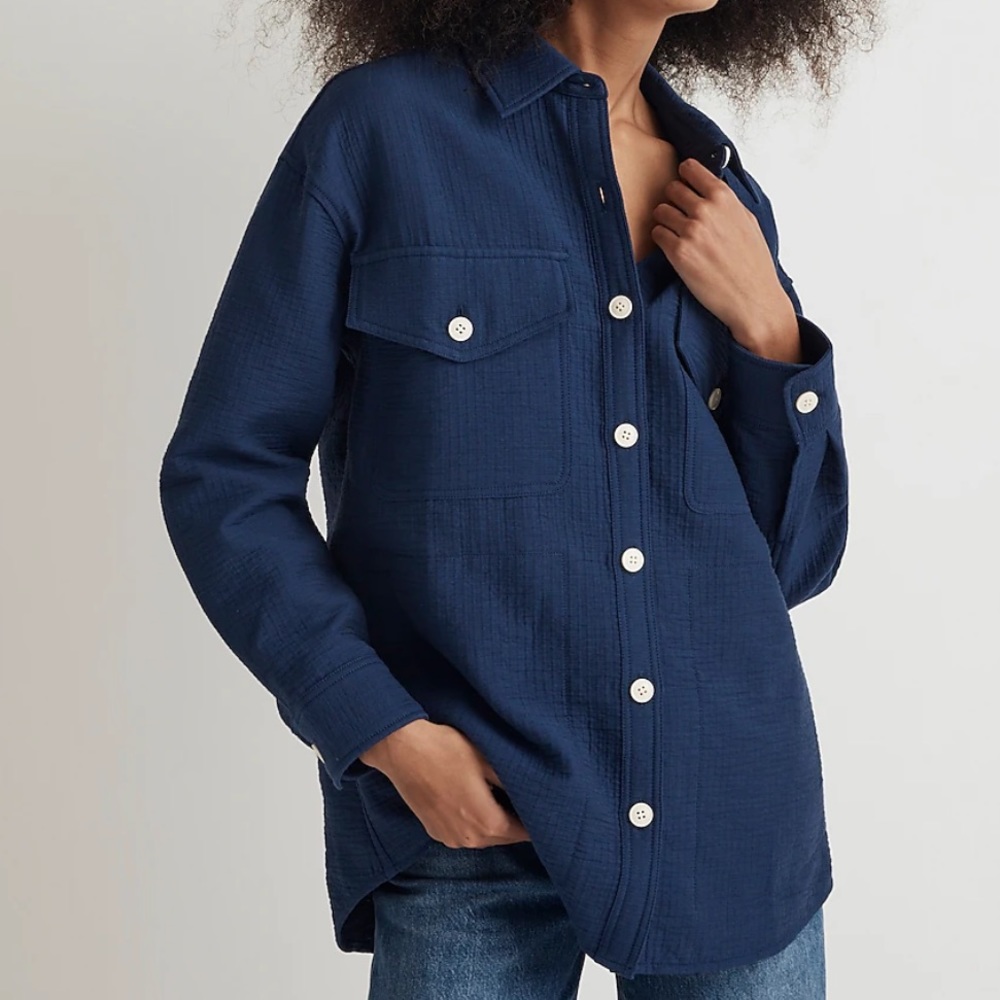 Women’s Small MADEWELL Superoversized Textured Lightweight Shirt Jacket NWT